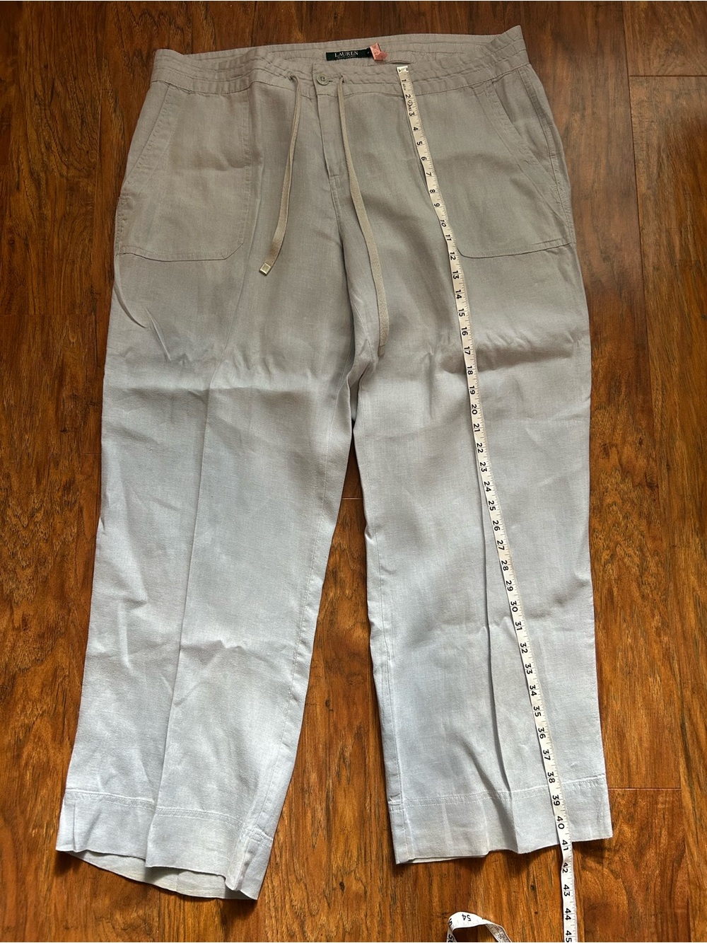 Women’s Linen Drawstring Pants Breathable Euro Summer Vacation Ralph Lauren - Picture 7 of 16